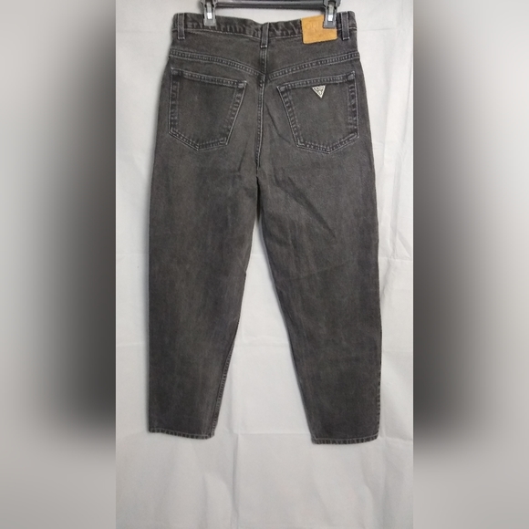 Guess 90s Women's Vtg Black Loose Fit Straight Leg High Waisted Jeans - Picture 3 of 5